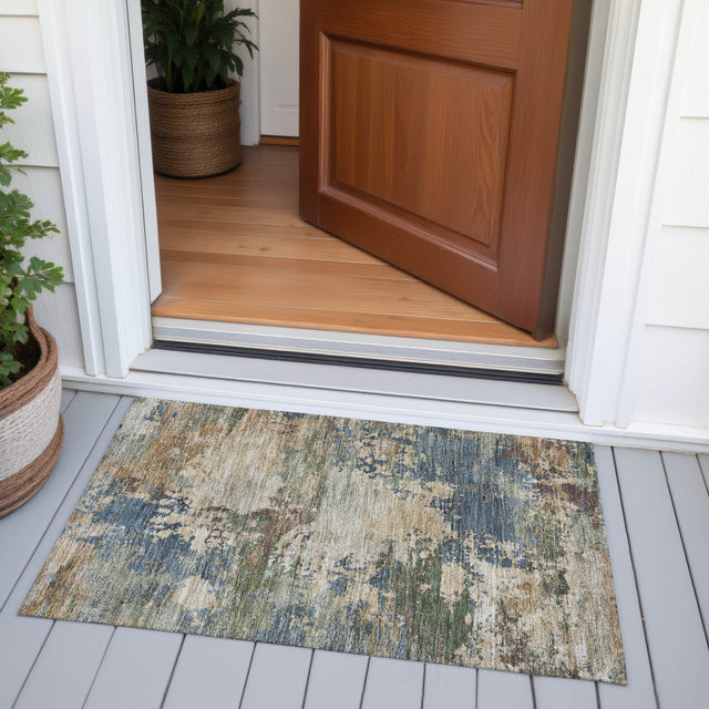 Addison Chantille ACN2067 Abstract Machine Made Transitional Blue Rug