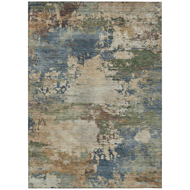 Addison Chantille ACN2067 Abstract Machine Made Transitional Blue Rug