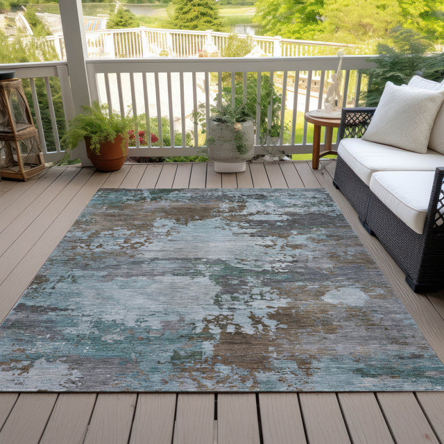 Addison Chantille ACN2067 Abstract Machine Made Transitional Brown Rug