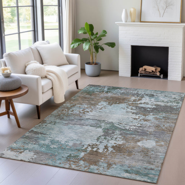Addison Chantille ACN2067 Abstract Machine Made Transitional Brown Rug