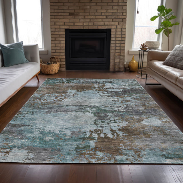 Addison Chantille ACN2067 Abstract Machine Made Transitional Brown Rug