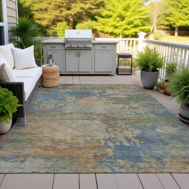 Addison Chantille ACN2067 Abstract Machine Made Transitional Denim Rug