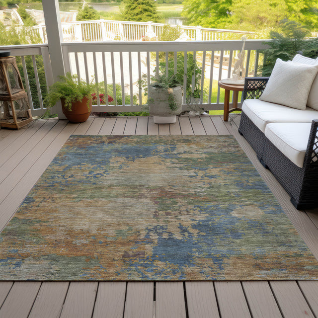 Addison Chantille ACN2067 Abstract Machine Made Transitional Denim Rug