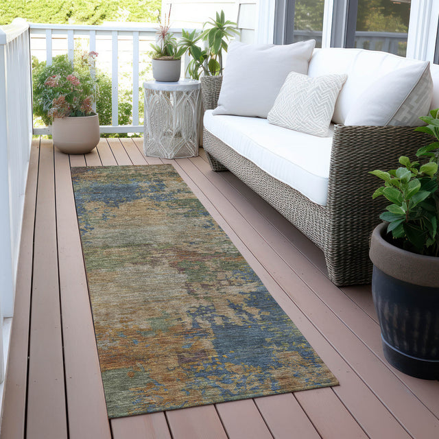 Addison Chantille ACN2067 Abstract Machine Made Transitional Denim Rug