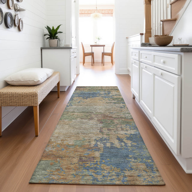 Addison Chantille ACN2067 Abstract Machine Made Transitional Denim Rug