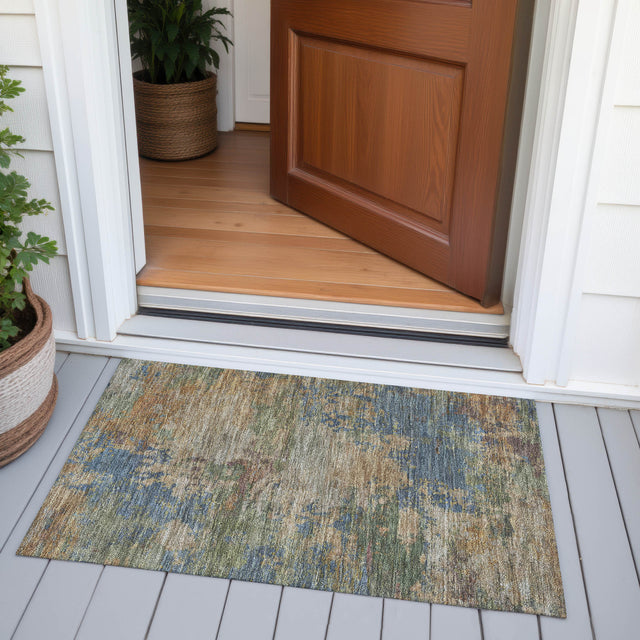 Addison Chantille ACN2067 Abstract Machine Made Transitional Denim Rug