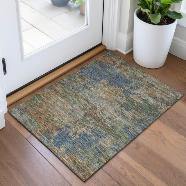 Addison Chantille ACN2067 Abstract Machine Made Transitional Denim Rug