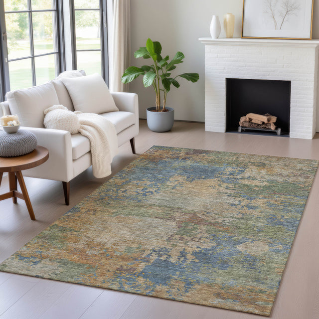 Addison Chantille ACN2067 Abstract Machine Made Transitional Denim Rug