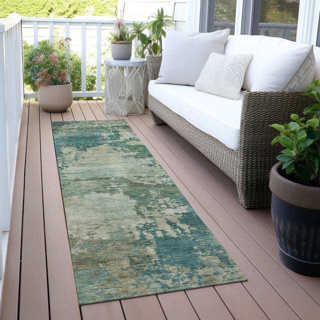 Addison Chantille ACN2067 Abstract Machine Made Transitional Teal Rug