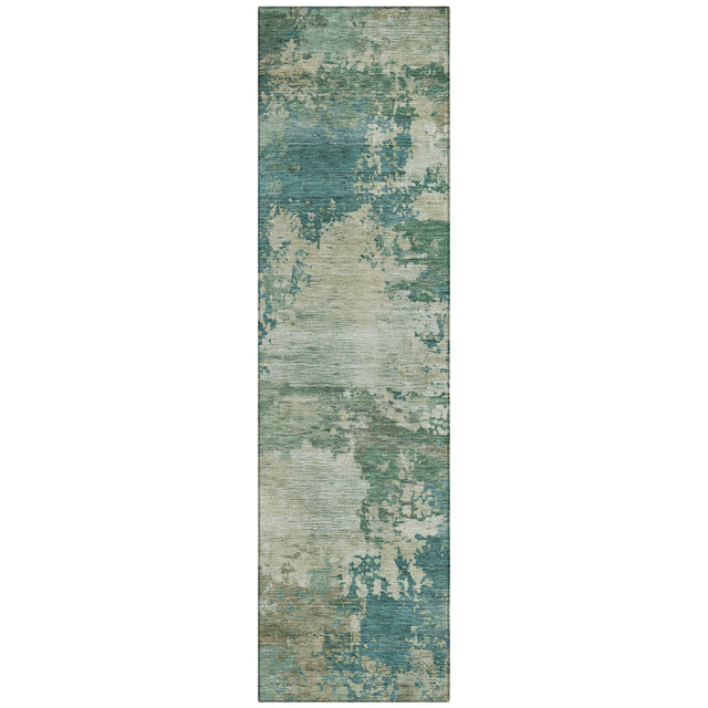 Addison Chantille ACN2067 Abstract Machine Made Transitional Teal Rug