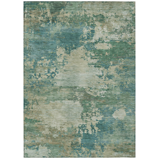 Addison Chantille ACN2067 Abstract Machine Made Transitional Teal Rug