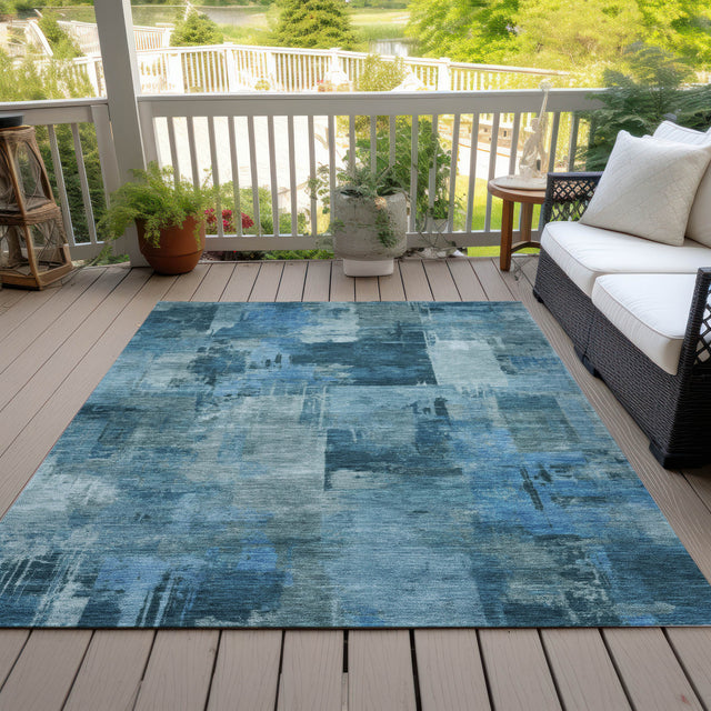 Addison Chantille ACN2069 Abstract Machine Made Transitional Blue Rug