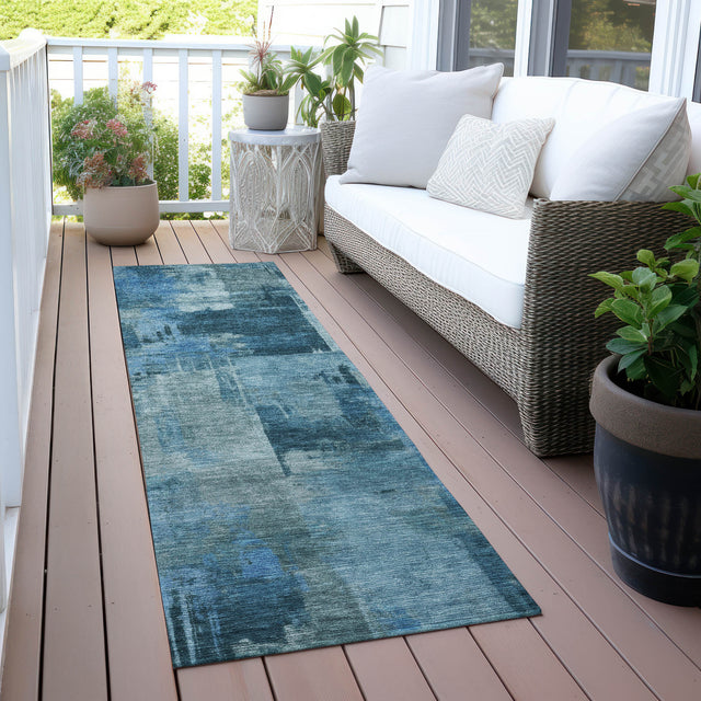 Addison Chantille ACN2069 Abstract Machine Made Transitional Blue Rug