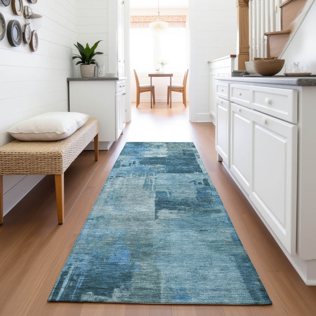 Addison Chantille ACN2069 Abstract Machine Made Transitional Blue Rug