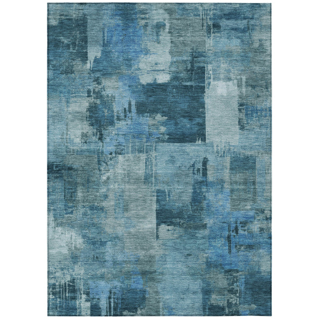Addison Chantille ACN2069 Abstract Machine Made Transitional Blue Rug