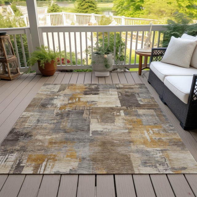 Addison Chantille ACN2069 Abstract Machine Made Transitional Brown Rug