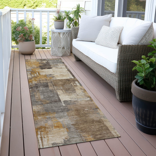 Addison Chantille ACN2069 Abstract Machine Made Transitional Brown Rug