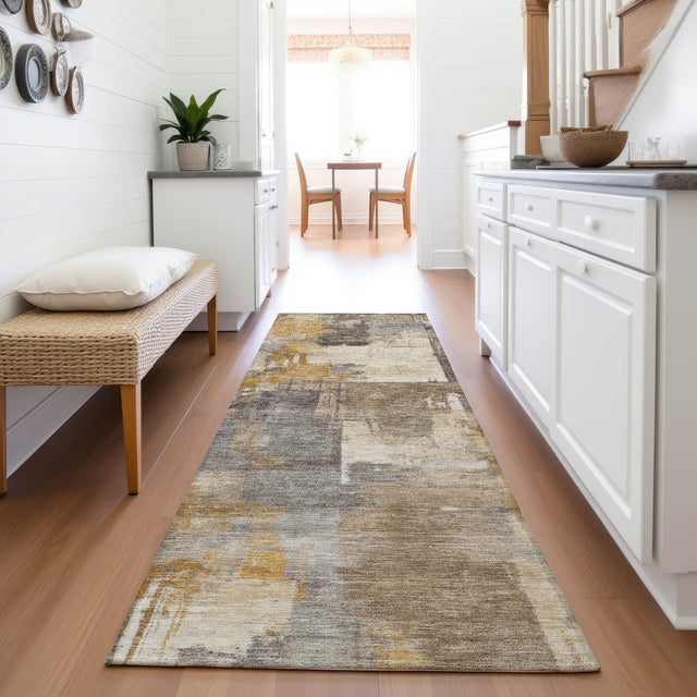 Addison Chantille ACN2069 Abstract Machine Made Transitional Brown Rug