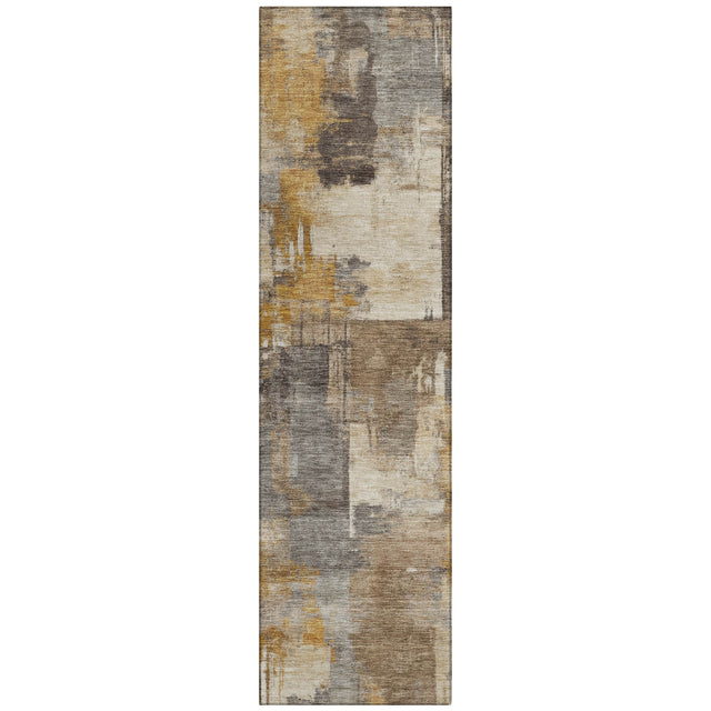 Addison Chantille ACN2069 Abstract Machine Made Transitional Brown Rug