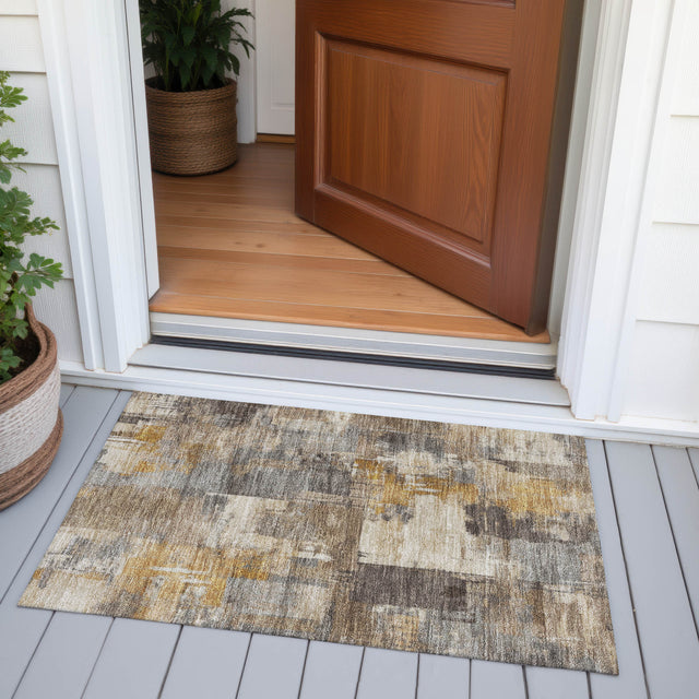 Addison Chantille ACN2069 Abstract Machine Made Transitional Brown Rug