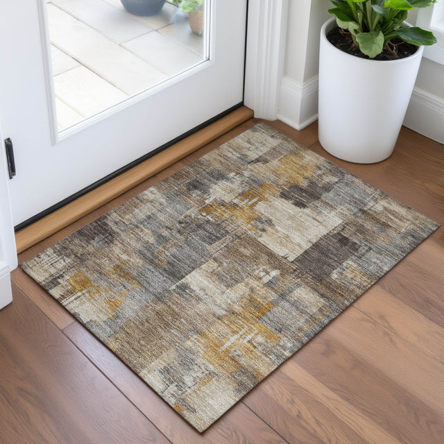 Addison Chantille ACN2069 Abstract Machine Made Transitional Brown Rug