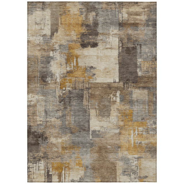 Addison Chantille ACN2069 Abstract Machine Made Transitional Brown Rug