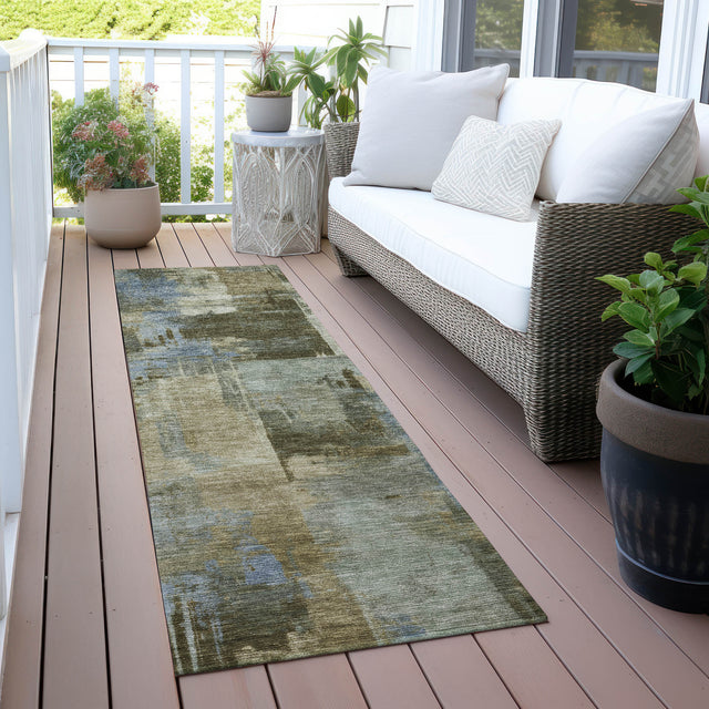 Addison Chantille ACN2069 Abstract Machine Made Transitional Green Rug