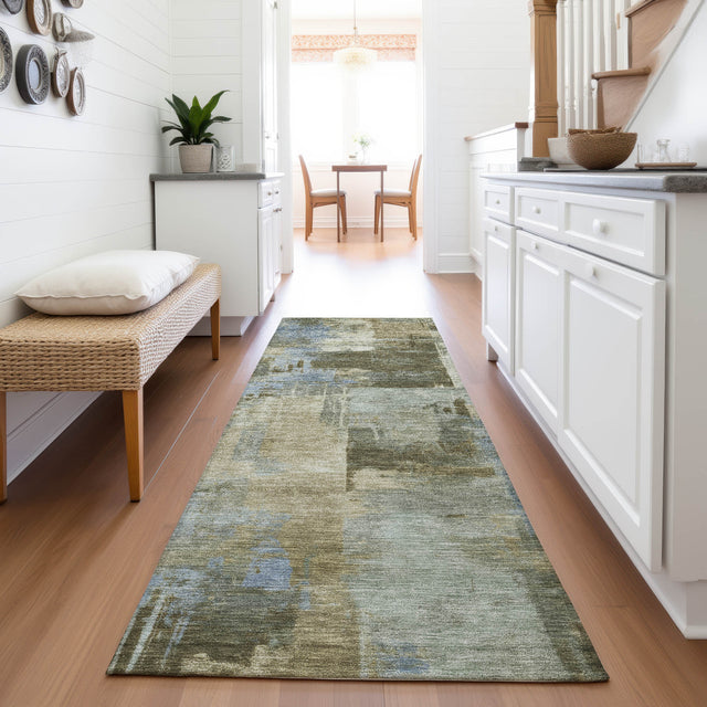 Addison Chantille ACN2069 Abstract Machine Made Transitional Green Rug
