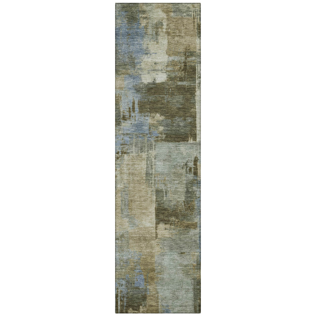 Addison Chantille ACN2069 Abstract Machine Made Transitional Green Rug