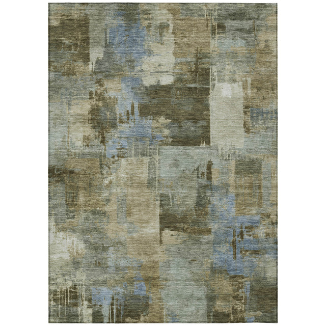 Addison Chantille ACN2069 Abstract Machine Made Transitional Green Rug