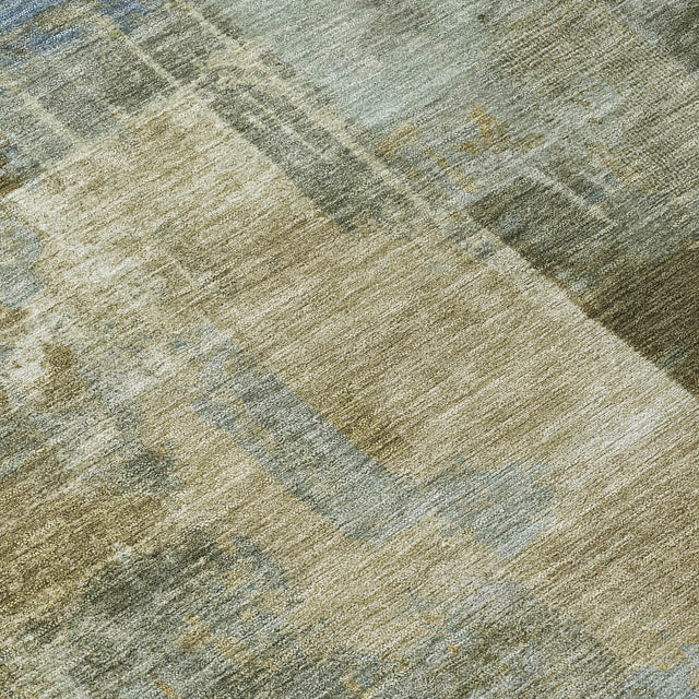 Addison Chantille ACN2069 Abstract Machine Made Transitional Green Rug