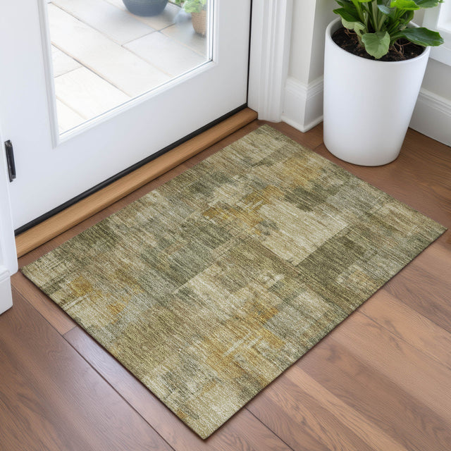 Addison Chantille ACN2069 Abstract Machine Made Transitional Khaki Rug
