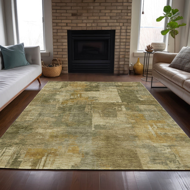 Addison Chantille ACN2069 Abstract Machine Made Transitional Khaki Rug