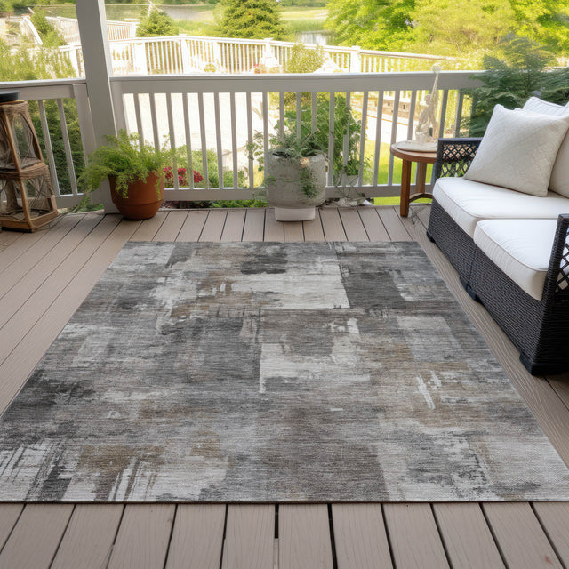 Addison Chantille ACN2069 Abstract Machine Made Transitional Pewter Rug