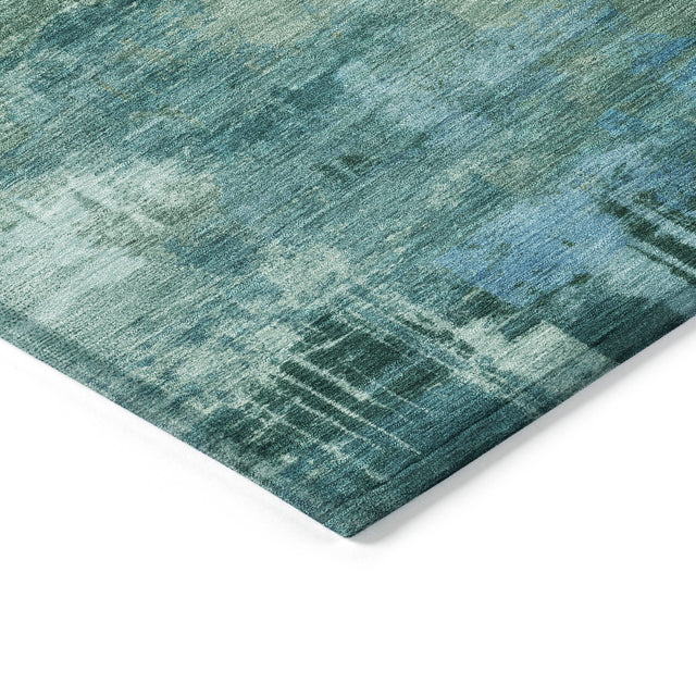 Addison Chantille ACN2069 Abstract Machine Made Transitional Teal Rug