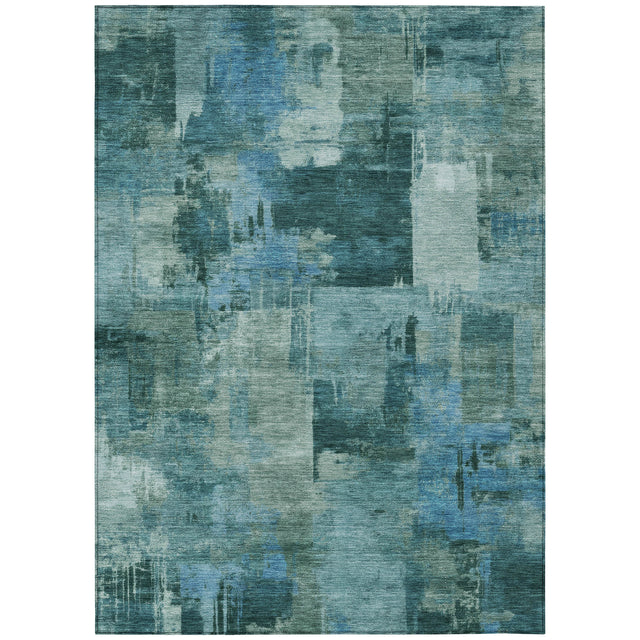 Addison Chantille ACN2069 Abstract Machine Made Transitional Teal Rug
