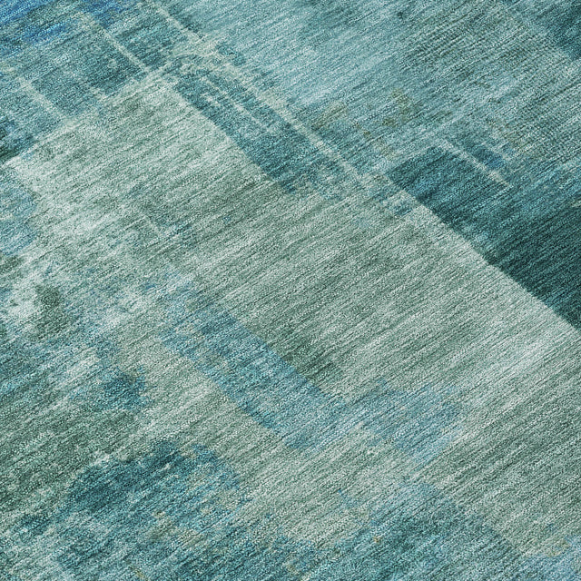 Addison Chantille ACN2069 Abstract Machine Made Transitional Teal Rug