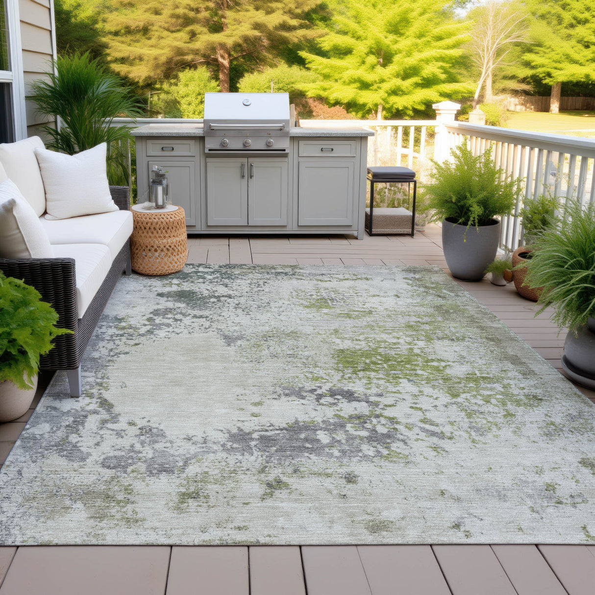 Addison Chantille ACN2070 Abstract Machine Made Transitional Linen Rug