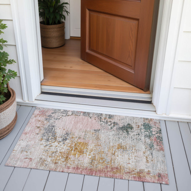 Addison Chantille ACN2070 Abstract Machine Made Transitional Pink Rug