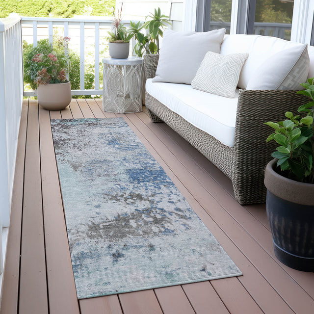 Addison Chantille ACN2070 Abstract Machine Made Transitional Turquoise Rug