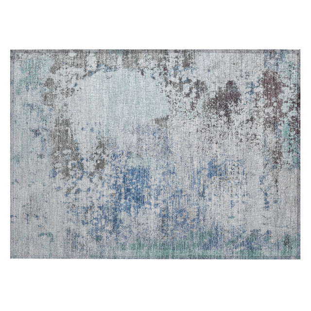 Addison Chantille ACN2070 Abstract Machine Made Transitional Turquoise Rug
