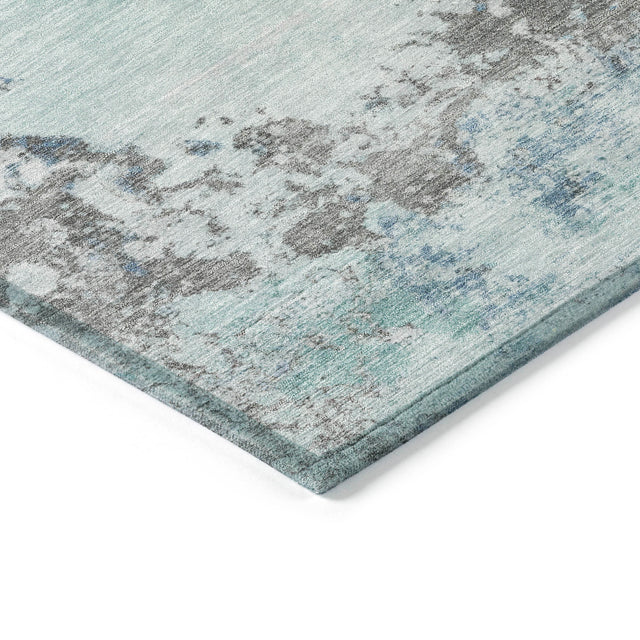 Addison Chantille ACN2070 Abstract Machine Made Transitional Turquoise Rug