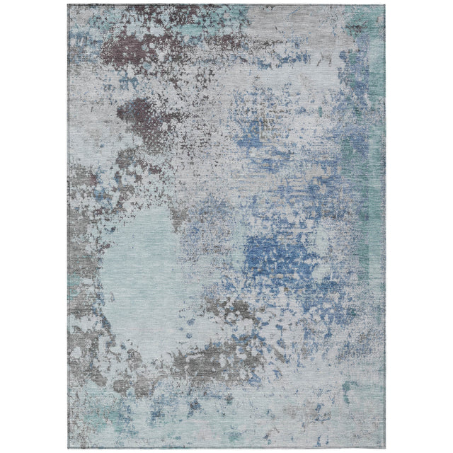 Addison Chantille ACN2070 Abstract Machine Made Transitional Turquoise Rug