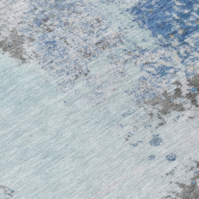 Addison Chantille ACN2070 Abstract Machine Made Transitional Turquoise Rug