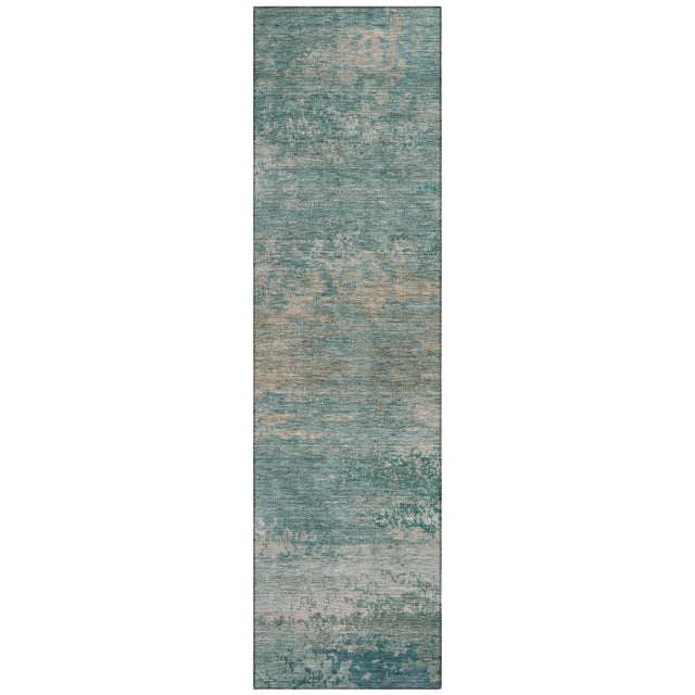 Addison Chantille ACN2071 Abstract Machine Made Transitional Aqua Rug