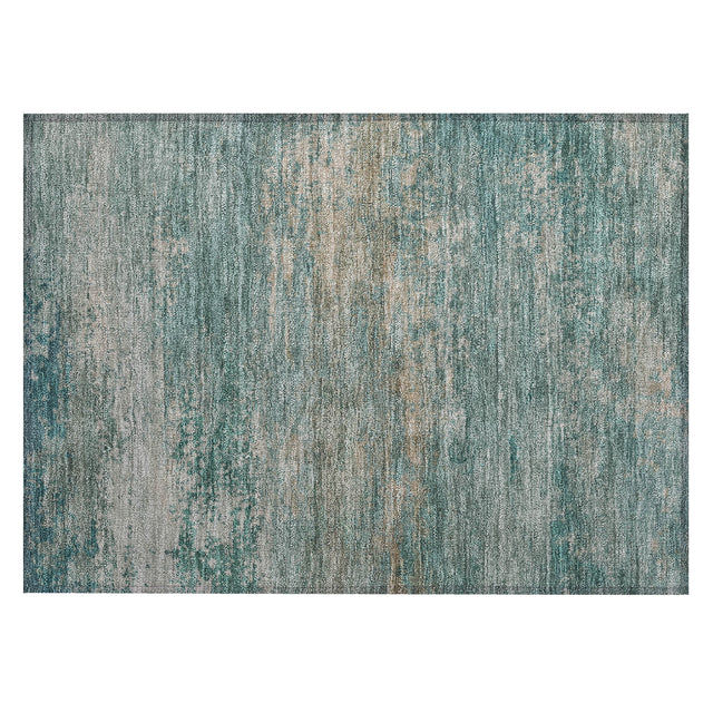 Addison Chantille ACN2071 Abstract Machine Made Transitional Aqua Rug