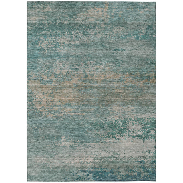 Addison Chantille ACN2071 Abstract Machine Made Transitional Aqua Rug