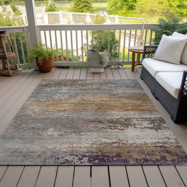 Addison Chantille ACN2071 Abstract Machine Made Transitional Brown Rug