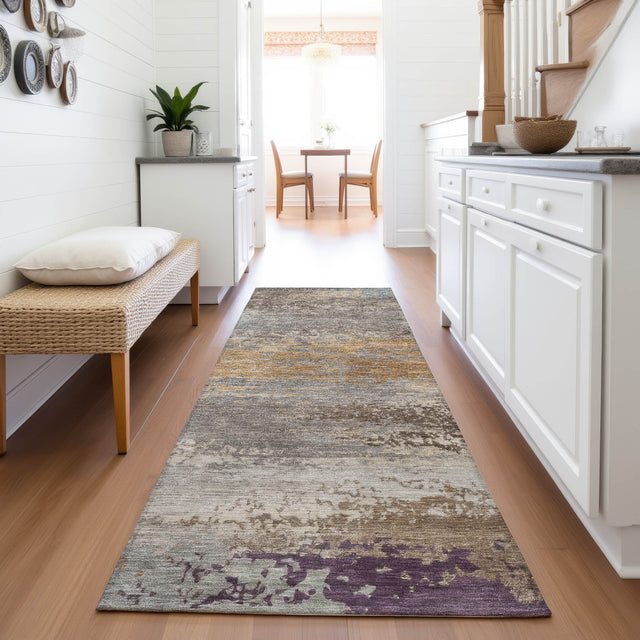 Addison Chantille ACN2071 Abstract Machine Made Transitional Brown Rug