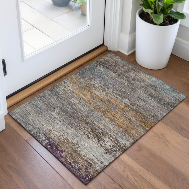 Addison Chantille ACN2071 Abstract Machine Made Transitional Brown Rug